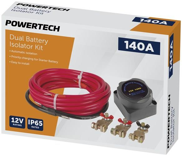 12V 140A DUAL BATTERY ISOLATOR KIT WITH WIRING CABLES