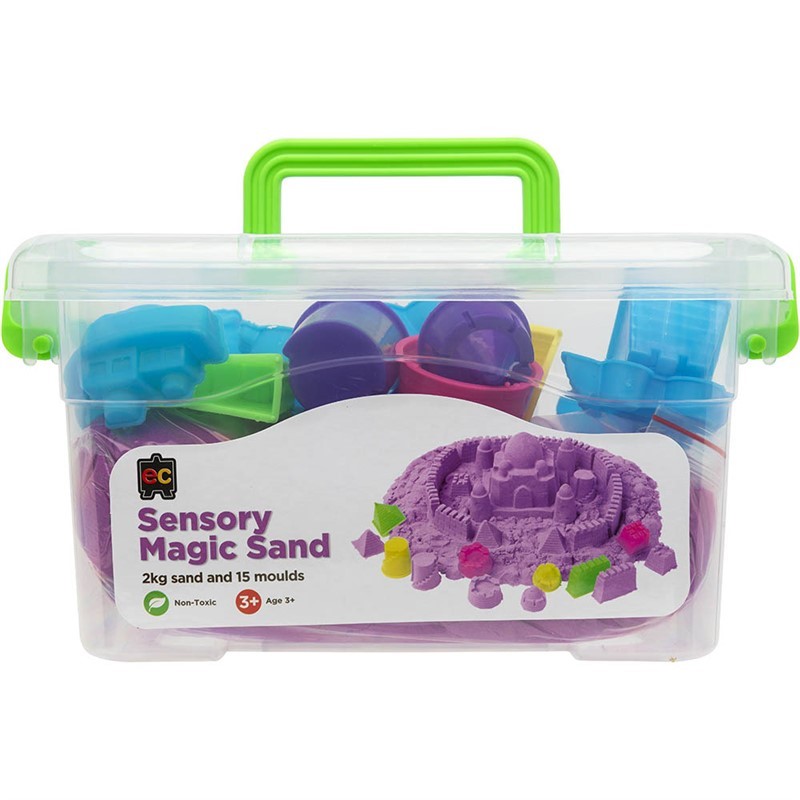 EDUCATIONAL COLOURS SENSORY MAGIC SAND 2KG PURPLE WITH MOULDS