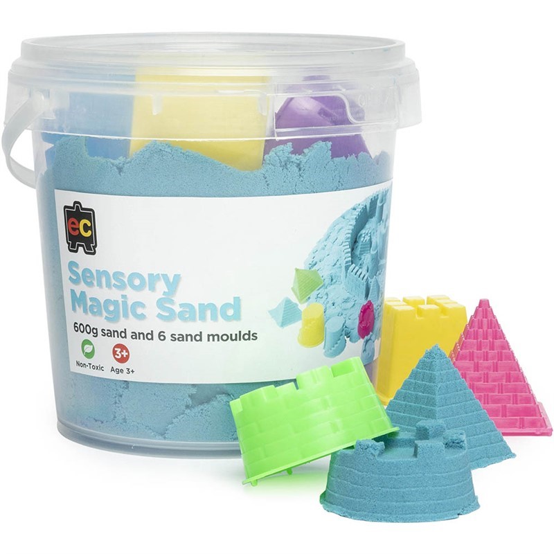 EDUCATIONAL COLOURS SENSORY MAGIC SAND 600G BLUE WITH MOULDS