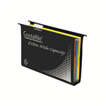 CRYSTALFILE   EXTRA WIDE SUSPENSION FILES FOOLSCAP BLACK PK 9