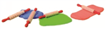EDUCATIONAL COLOURS MINI PATTERN ROLLING PINS RED PACK 6