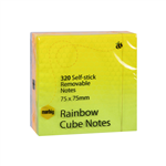 MARBIG   NOTES RAINBOW CUBE 75X75MM RAINBOW CUBE 320 SHEETS