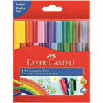 FABERCASTELL CONNECTOR PENS ASSORTED PACK 12