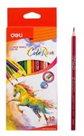 DELI TRIANGLE COLOURED PENCILS PK12