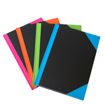 BLACK AND RED NOTEBOOK CASEBOUND RULED 192 PAGE A5 ASSORTED CORNERS