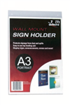 DEFLECTO SIGN HOLDER WALL MOUNT PORTRAIT A3 CLEAR