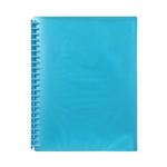 DISPLAY BOOK MARBIG A4 20 POCKET REFILLABLE TRANSLUCENT MARINE BLUE