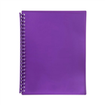 DISPLAY BOOK MARBIG A4 20 POCKET REFILLABLE TRANSLUCENT PURPLE