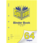 SPIRAX 120 BINDER BOOK 64 PAGE A4 8MM RULED