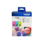 BROTHER LC133CL3PK INK CARTRIDGE VALUE PACK CYANMAGENTAYELLOW
