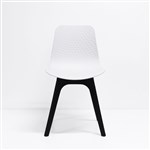 LUCID CHAIR MODERN WHITE SHELL BLACK BASE