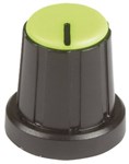 GREEN PUSHON PLASTIC KNOB FOR 14 SHAFTS
