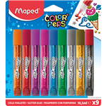 MAPED GLITTER GLUE 105ML TUBES PACK 9