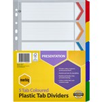 MARBIG 35011 DIVIDERS INDEX A4 COLOUR 5 TAB