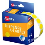 AVERY 937239 ROUND LABELS 14MM YELLOW BOX 1050