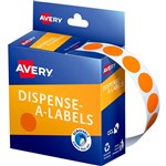 AVERY 937240 ROUND LABELS 14MM ORANGE BOX 1050