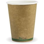 BIOPAK BIOCUP SINGLE WALL CUP 350ML KRAFT GREEN STRIPE PACK 50