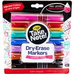 CRAYOLA TAKE NOTE WHITEBOARD MARKERS CHISEL ASSORTED PACK 12