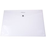FOLDERMATE DOCUMENT WALLET STANDARD PP BUTTON CLOSURE A3 CLEAR