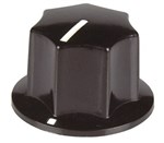 KNOB IMP FLAT PLAST BLK HEX IND 23X14