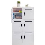 GO STEEL OFFICE LOCKER UNIT 6 LOCKABLE COMPARTMENTS 800 X 485 X 1375MM WHITE CHINA