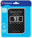 Verbatim 1TB 25 USB 30 Black StorenGo HDD Grid Design