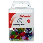 ESSELTE DRAWING PINS ASSORTED PACK 100