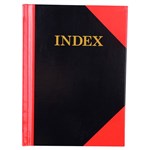 BLACK AND RED NOTEBOOK CASEBOUND RULED AZ INDEX 200 PAGE A6 GLOSS COVER