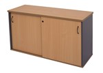 RAPID WORKER CREDENZA SLIDING DOOR LOCKABLE 1500 X 450 X 730MM BEECHIRONSTONE
