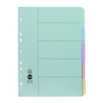 MARBIG DIVIDER MANILLA 5TAB A4 PASTEL ASSORTED