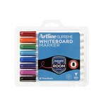 ARTLINE SUPREME ANTIMICROBIAL WHITEBOARD MARKER BULLET 15MM ASSORTED PACK 8
