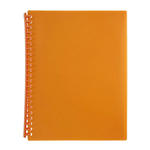 DISPLAY BOOK MARBIG A4 20 POCKET REFILLABLE TRANSLUCENT ORANGE