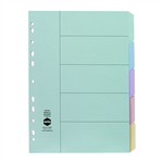 MARBIG INDICES  DIVIDERS 5 TAB MANILLA A4 PASTEL