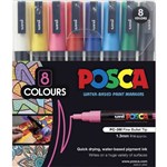 POSCA PC3M PAINT MARKER BULLET FINE 13MM ASSORTED COLOURS PACK 8