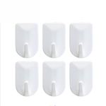 ADHESIVE HOOKS PKT 6 WHITE 1KG