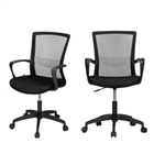 CHAIR OFFICE MESH BLACK WITH ARMS