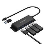 LS MBEAT MOUNTABLE 4PORT USBA  USBC ADAPTER HUB  60CM DATA CABLE