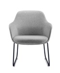 ASPEN SLED TUB CHAIR  LIGHT GREY FABRIC  MODERN COMFORT