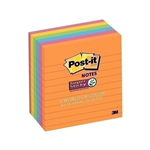 POSTIT 6756SSUC SUPER STICKY LINED NOTES 98 X 98MM RIO DE JANEIRO PACK 5