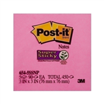 POSTIT 6545SSNP SUPER STICKY NOTES 76 X 76MM PINK PACK 4