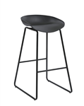 RAPIDLINE ARIES BARSTOOL BLACK POWDERCOATED FRAME WITH POLYPROPYLENE SHELL SEAT BLACK