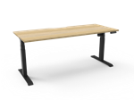 BOOST LIGHT SINGLE SIDED WORKSTATION 1800MM W X 750MM D NATURAL OAK TOP  BLACK SATIN FRAME WITHOUT CABLE TRAY WITHOUT SCREEN