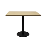 ESTILLO SQUARE MEETING TABLE NATURAL OAK TOP  BLACK SATIN BASE