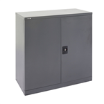 INITIATIVE STATIONERY CUPBOARD 2 SHELVES 1015 X 910 X 450MM GRAPHITE RIPPLE