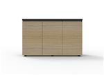 RAPID INFINITY DELUXE 3 SWING DOOR CUPBOARD 1500 X 450 X 730MM NATURAL OAK LAMINATE BLACK RIGID EDGING