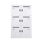 GO STEEL OFFICE LOCKER UNIT 6 LOCKABLE COMPARTMENTS 800 X 485 X 1375MM WHITE CHINA
