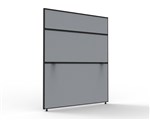 30MM SHUSH30 SCREENS 1200MM W X 1500MM H X 30MM T GREY FABRIC WITH BLACK PC FRAME
