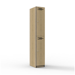 2 Door Melamine Locker Natural Oak