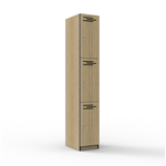 3 Door Melamine Locker Natural Oak
