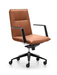 MIRAGE MEDIUM BACK EXECUTIVE CHAIR  TAN LEATHER